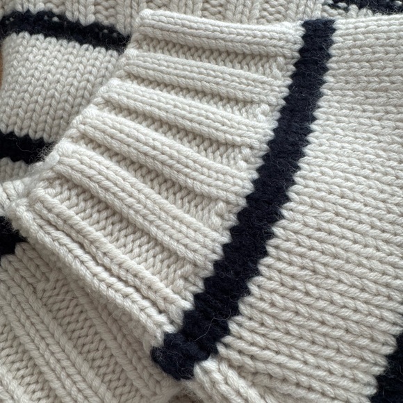 Celine Black and White Striped Cropped Sweater - Picture 7 of 9